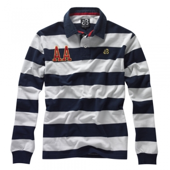 Покерное поло с длинным рукавом Blue Stripes